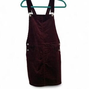 May Berries burgundy corduroy overall dress